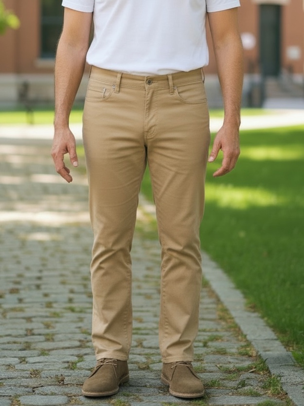 NWT Member's Mark Men’s Mason Straight Fit 5-Pocket Pants Khaki 40x30